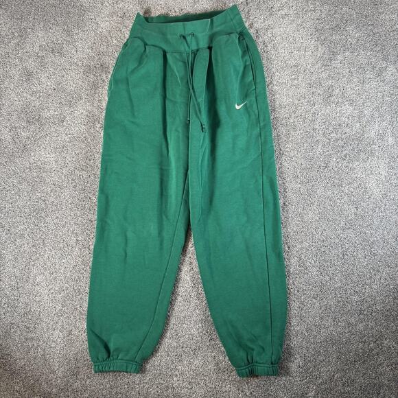 Nike Sweatpants Womens XS Green Phoenix Fleece High Waisted Joggers DQ5887-365 - Picture 1 of 10